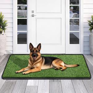 Artificial Grass Mat, Dog Grass Pee Pads, Fake Grass Pad for Pets Potty Training, Soft Grass Rug, Grass Doormat with Drainage Holes, Pet Turf for Indoor Outdoor Use, Washable(15.7''*31.5'')