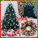 OCTERIC 30 Pcs 2.4 Inches Velvet Christmas Ball Ornaments, Shatterproof Dusty Blue Flocked Bulbs Decorations Set, Retro Decorative Hanging Plastic Ornaments for Xmas Tree Holiday Party Dcor