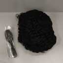 YEAME Curly Wigs for Black Women - Afro Curly Wig with Bangs, Natural Black, Heat Resistant, 15" Full Wig, 150% Density, Glueless, 1 Count