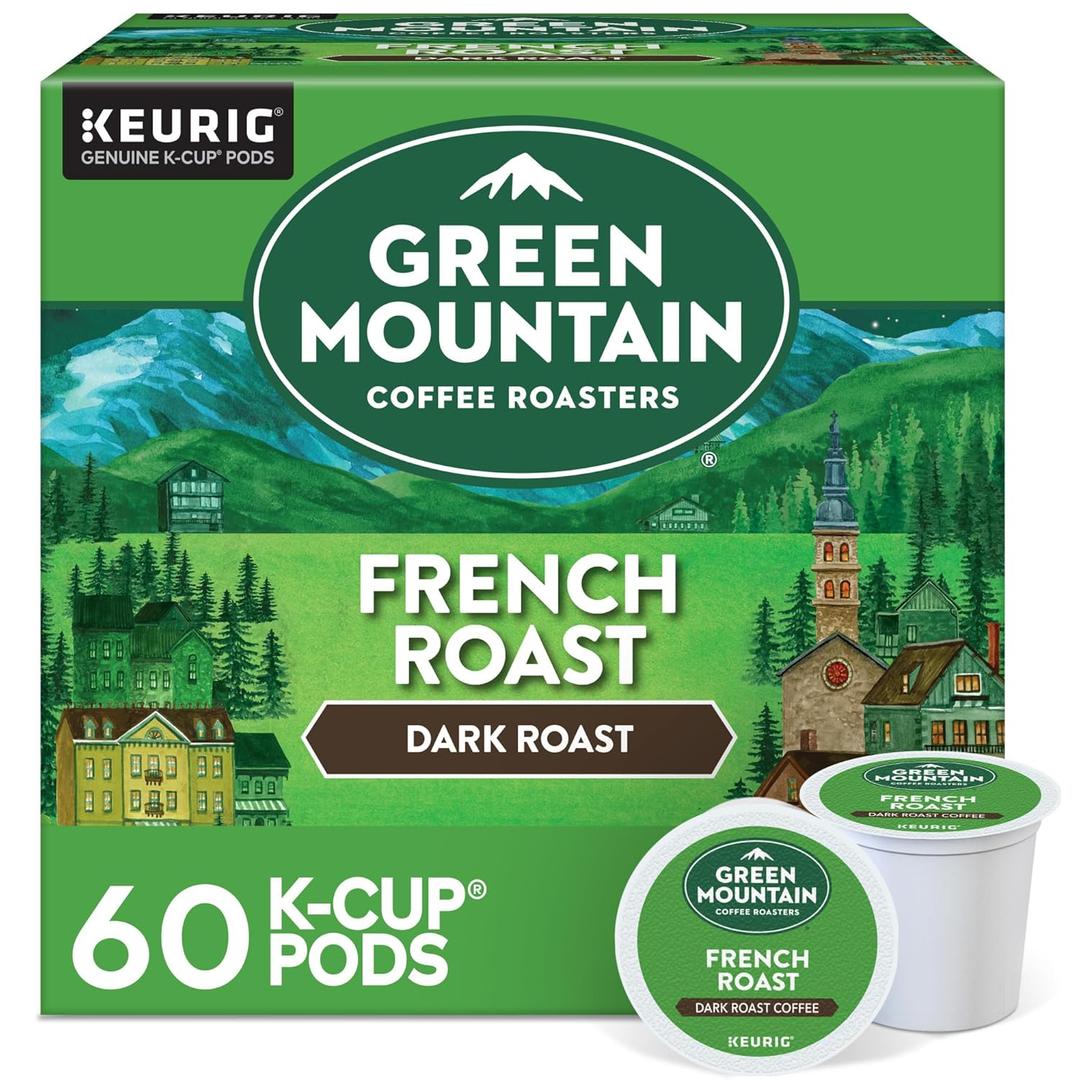 Green Mountain Coffee Roasters French Roast Keurig K-Cup Pods, Dark Roast Coffee, 60 Count (6 Packs of 10) (EXP 02/25/26)