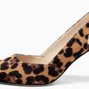 Rilista Women's Slingback Kitten Heels Closed Pointed Toe Backless Wedding Party Dress Pumps Shoes,Leopard/Suede, 9