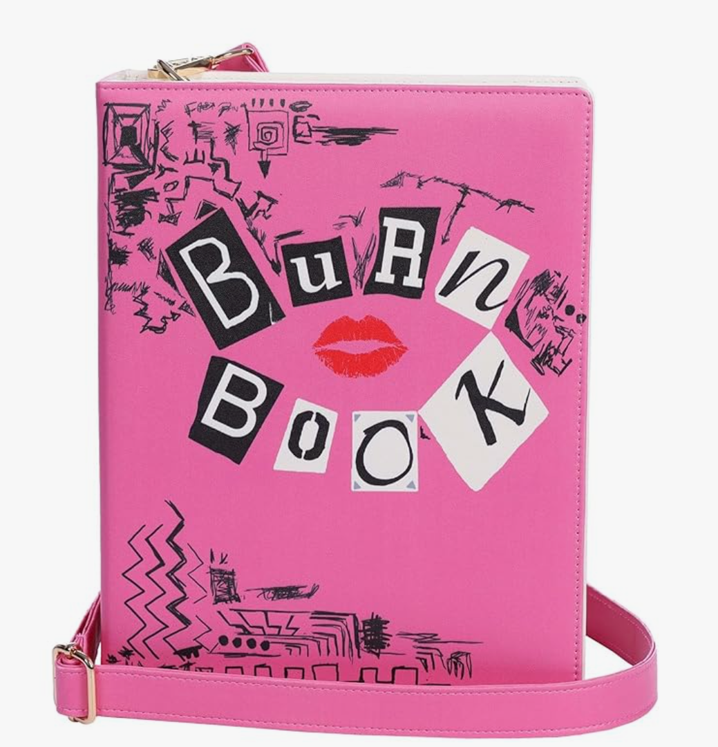 Mean Girls Burn Book Costume Companion Purse - 100% Polyester, Faux Leather, Magnetic Closure, Adjustable Strap