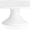Kanwone 12-Inch Porcelain Round Cake Stand, Cake Plate, Dessert Stand, Cake Stand for Party, Home Decorating Stand, White