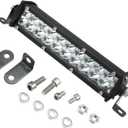 Universal LED Light Bar, Flood Spot Combo Driving Working Fog Lights, for Car Rack Bumper, for Off-Road Pickup Trucks, 7 Inch 20 LED 60W 12-24V, Aluminium, Black Auto Accessories