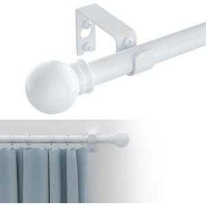 Curtain Rods for windows 32-62 inch, 5/8 inch Decorative White Splicing Heavy Duty Metal Curtain Rod set with Brackets