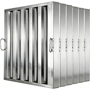 Commercial Hood Filters 19.5 x 24.5 Inch, 430 Stainless Steel Baffle Grease Filters for Restaurant Kitchen Exhaust Hoods, Dishwasher Safe & Flame Shield, Pack of 6