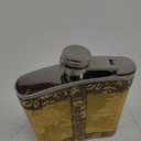 8oz Women's Flasks for Liquor  Vintage Stainless Steel Hip Flask, Portable Leak-Proof Pocket Flask, Classic Golden Design for Whiskey & Liquor  Ideal for Camping & Groomsmen Gifts
