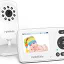 HelloBaby HB30 Video Baby Monitor with Digital Camera and Audio, No WiFi No App Safety Baby Monitor, 8 Languages, Auto Night Vision, 1000ft Transmission Range, 2.4 inch Portable Screen