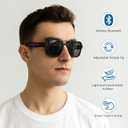 Smart Glasses for Women & Men, Sunglasses with Bluetooth Speaker, UV400 Protection, Wireless Music & Calls, Lightweight Frame, Touch Control Compatible with iOS/Android (MH007-B)