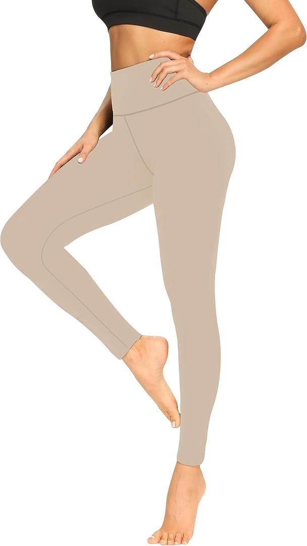 FULLSOFT Soft Leggings for Women - High Waisted Tummy Control No See Through Workout Yoga Pants, Size M