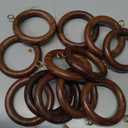 Handmade Wooden Curtain Rod Rings for Wooden Drapery Curtain Rod Rings for 1.5 inch Rod Pole, for Window and Door Decoration Wood Drapery Rod Rings for Home Decor (12 Pcs, Inner Dia : 1.75)