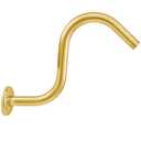 Westbrass 1/2" IPS x 8" S-Shaped Shower Arm and Flange, Polished Brass, D303-81-01