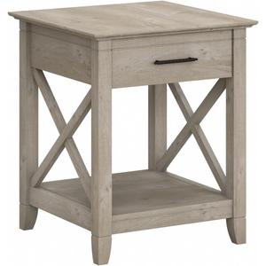 Bush Home End Table with Drawer, Nightstand with Storage, Living Room and Bedroom Furniture, Key West Collection, Washed Gray (20D x 20W x 24H) Bush Home End Table with Drawer, Nightstand with Storage, Living Room and Bedroom Furniture, Key West Collection, Washed Gray (20D x 20W x 24H)