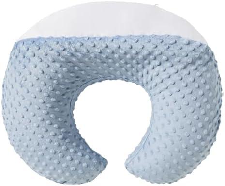DONOMILO Nursing Pillow and Positioner Breastfeeding and Bottle Feeding, Propping Baby, Tummy Time, Sitting Support for Baby Boy Baby Girl, with Removable Dots Cover (Blue)