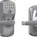 SCHLAGE Brushed Chrome FE595CS V PLY 626 ELA Plymouth Light Commercial Electronic Keypad Lock with Elan Lever(Satin Chrome) (Standard)