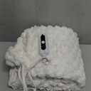 Heated Blanket Throw 50" x 60" Soft Ribbed Faux Fur Flannel Fast Heating  Overheat Protection & Auto Shut-Off, White