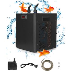 Aquarium Chiller 75 Gal 1/3 HP Water Chiller for Hydroponics System with Compressor Refrigeration Special Quiet Design for Fish Tank Axolotl Jellyfish and Coral Reef Tank 300L