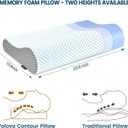 Memory Foam Pillows Neck Pillow Bed Pillow for Sleeping, Ergonomic Cervical Pillow for Neck and Shoulder Pain Relief,Orthopedic Contour Pillow for Side Back Stomach Sleeper(Blue&Grey)