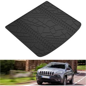 KIWI MASTER Cargo Mat for 2014-2023 Jeep Cherokee, Custom Fit All Weather Rear Cargo Liner, Heavy Duty TPE Tray Trunk Mat, Black