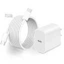 30W USB-C Power Adapter Fit for MacBook Air 13/12 inch M1/M2, 2022 2020 2019 2018 Laptop, iPad Pro 12.9/11 inch, iPhone 16/15 Pro Max, Type C Wall Fast Charging Power Supply Cord Replacement