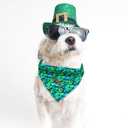 Elegant little tail St Patrick's Dog Bandana,Trefoil Puppy Dog Scarf 1PC Washable Soft Female or Male Square Bib Kerchief Adjustable Pet Bandana for Medium Large Dogs