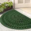 RORA Half Circle Door Mat Front Door Mat Outside Entrance Welcome Mats Outdoor Indoor Semicircular Doormat for Outdoor Half Round Door Mats for Garage Muddy Paws 17x30