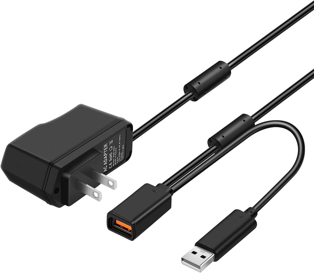 TNP Power Supply Adapter Cable for Kinect - Replacement USB AC Connector Cord Compatible with PC Microsoft Xbox 360 Kinect Motion Sensor System