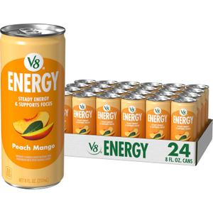 V8 Energy Peach Mango Energy Drink, 8 fl oz Can (24 Pack) BBD: Mar 10, 2026