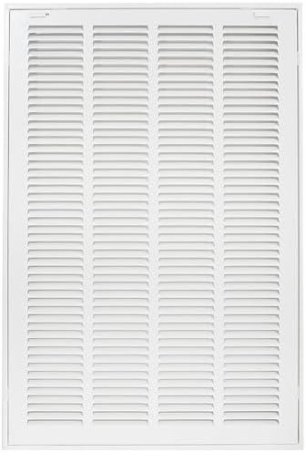 EZ-FLO 32"x 22"  Inch (Duct Opening) Return Air Vent Cover for Wall or Ceiling, Solid Steel Return Air Filter Grille, HVAC Vent Cover, White, 61671