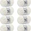 Chunky Yarn for Hand Knitting - #10 Chunky Chenille Yarn, Jumbo Big Thick Chunky Yarns for Crocheting, Super Bulky Chunky Knit Blanket Yarns, 8 Skein (25 yds 8 oz Each Skein), Cream