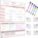 Magnetic Whiteboard for Fridge - Large Dry Erase Calendar for Wall | 3 Magnetic Dry Erase Board 10.5" x 16.5" & 7" x 16.5", Monthly Goal Setting & Habit Tracker, 5 Markers and 6 Adhesive Hooks