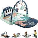 Fisher-Price Baby Playmat Kick & Play Piano Gym with Musical and Sensory Toys for Newborn to Toddler, Navy Fawn