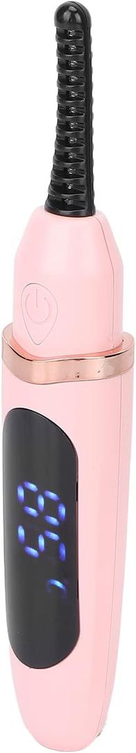 Handheld Electric Eyelash Curler with Intelligent Temperature Control, USB Charging & Electric Heating for Long Lasting Curls (Pink)