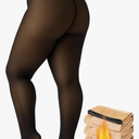 Plus Size Fleece Lined Tights Women, 300g Warm Pantyhose Leggings, Fake Translucent Thermal Tights Winter 5-6XL