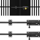 2 Packs 12" Slide Bolt Latches, Heavy-Duty 304 Stainless Steel Gate Door Slide Latches with 9 mm Padlock Hole, " Dia. Matte Black Barrel Bolt Locks for Gates, Barns, Fences