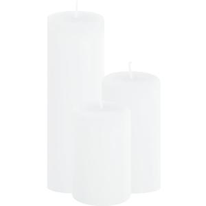 3-Pack White Pillar Candles Bulk Set - 2x3, 2x4, 2x6 Inch Unscented Dripless Pillar Candles for Weddings, Home Decor & Centerpieces - Clean Burning Smokeless Decorative Candles