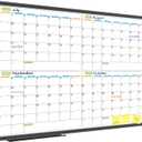 JILoffice Magnetic Dry Erase Calendar Whiteboard, 4 Month White Board Planner 36 X 24 Inch, Black Aluminum Frame Wall Mounted Board for Office Home and School