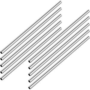 Tandefio 10 Pcs 3/8" OD 304 Stainless Steel Tube Industrial Straight Tube Weldable Steel Tubing Round Metal Pipe, 1/25" Wall Thickness Pipe, 12" Length for Industries Automotive Applications
