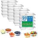 2 x DADAB 20 Sets Reusable Snack Containers with Lids  2-Compartment Portion Control Containers for Snacks, Condiments, Dips, and Sauces  Leak-Proof, Ideal for Road Trips, Lunchboxes, and Travel