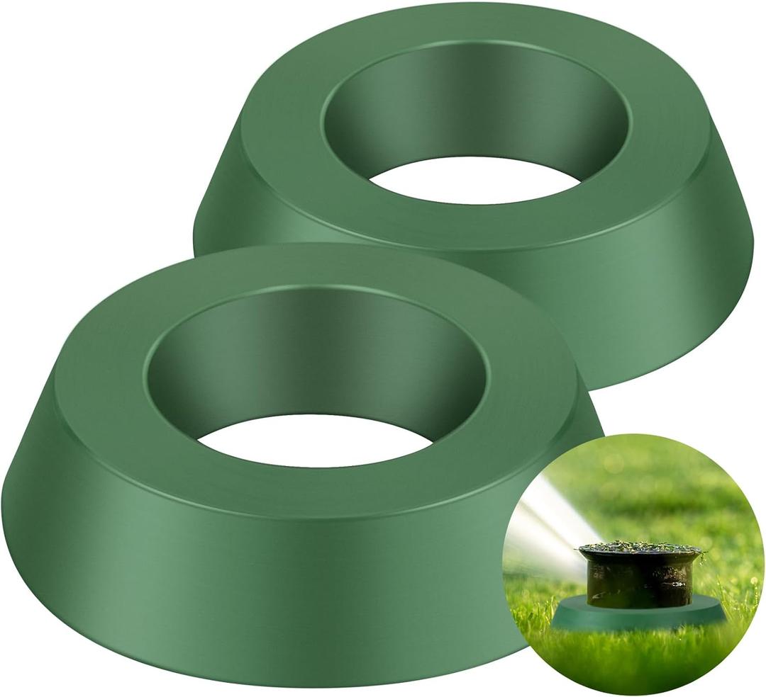 Yaomiao 6.3 Inch Sprinkler Head Protector Plastic Sprinkler Spray Guard Doughnut Green Nylon Guards for Reduce Damage from Cars and Lawn Mowers, for Use on Rotary Type(2 Pcs)