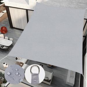 Upgrade 10'x13' Sun Shade Sail Rectangle Canopy, Water Resistant & UV Block Sunshade for Outdoor Patio Lawn Beach Garden Carport Backyard Deck Pergola, Light Grey