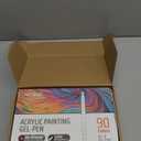 Xipan Acrylic Colored Pens Set, 90 Colors Retractable Gel Ink Pens, 0.7mm Fine Point Colorful Pen for Black Paper, Rock, Glass, Fabric and Art Crafts Supplies, Color Pen for Journaling Note Taking