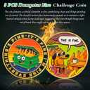 5pcs Colorful Dumpster Fire Challenge Coin - This is Fine Mini Dumpster Fire Coin - Hilarious Funny Desk Accessories for Work - Gold Coworker Go Away Token - Inspirational Gifts for Men Women Teacher
