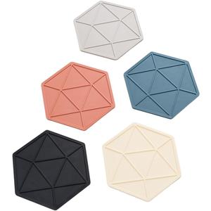 Silicone Trivets for Hot Dishes,Star Dersign Set of 5 pcs Non-Slip & Heat Resistant Modern Kicten Hots Pads for Table, Trivets for Hot Dishes & Cookware