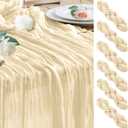 Wokceer Cheesecloth Table Runner 6 Pack 10FT Beige Christmas Gauze Cheese Cloth Table Runner for Party Long Rustic Sheer Table Runners for Baby Bridal Shower Wedding Easter Table Decor