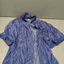 Women’s Soft Casual Short Sleeve Snap Front Blouse Shirt, Dark Blue, XX-Large