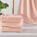 VOOVA & MOVAS Pink Hand Towels Set of 4, 14"x30" - 100% Cotton | Light Weight | Thick 480GSM | Soft | Absorption, Guest Hand Towel Sets for Bathroom & Showering, Coral Pink Bathroom Decor