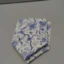 Blue Flower and Bird Tissue Box Cover Leather Tissue Box Holder Square Facial Paper Organizer Dispenser for Bathroom Kitchen Bedroom Vanity Countertop Night Stands