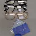 hunsquer Blue Light Glasses for Woman/Men Computer Blue Light Glasses (8068 Black+toumin+mi)