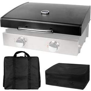 5011 Hard Cover Hood with Temperature Gauge for Blackstone 22 inch Table Top Griddle, Griddle Lid and Heavy Duty Grill Cover & Bag for Blackstone 22" Table Top Griddles, Black